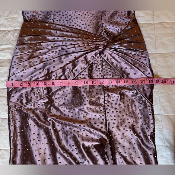 Camille La Vie Purple Mauve Studded Trumpet Formal Dress w/ High Leg Slit - 8 - Picture 11 of 16